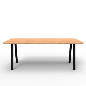 Hudson dining table base with solid wooden table top.