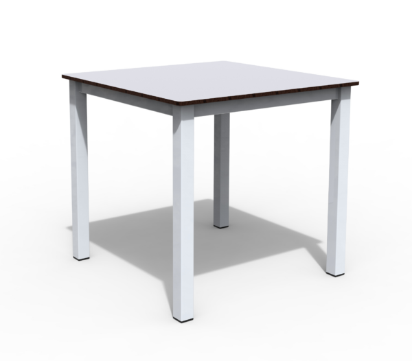 Bagheera Aluminium Dining Table base 800x800 square, with compact laminate table top